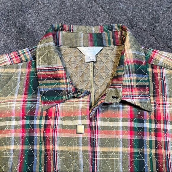 C.J.Banks by Christopher & Banks quilted plaid 🍁 snap closure 🍁 EUC 🍁 1X - Picture 6 of 11